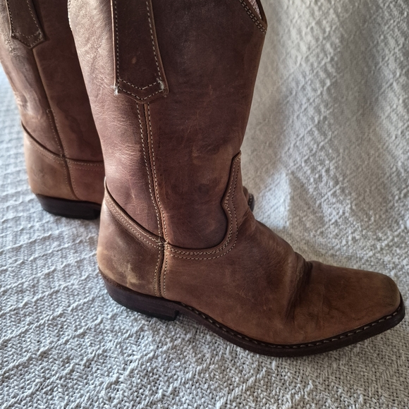 Classic Brown Caramel Leather Kids Cowboy Boots - Picture 8 of 12